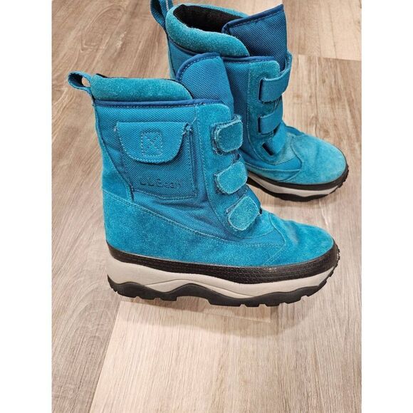 L.L.Bean Turquoise Suede Girls Winter Boots size 5 - Picture 2 of 9